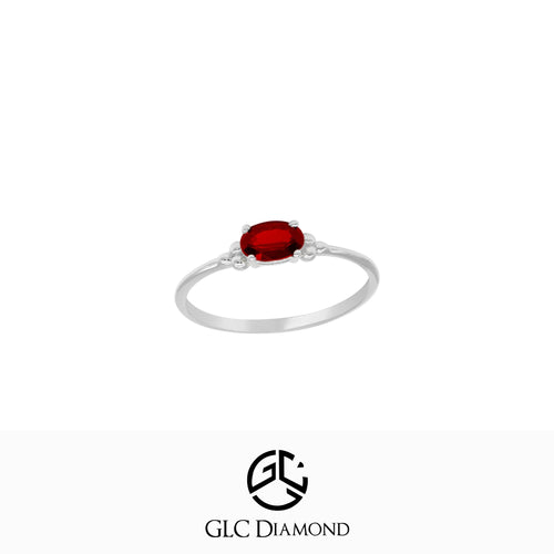 14k Solid Gold Oval Ruby Solitaire Ring