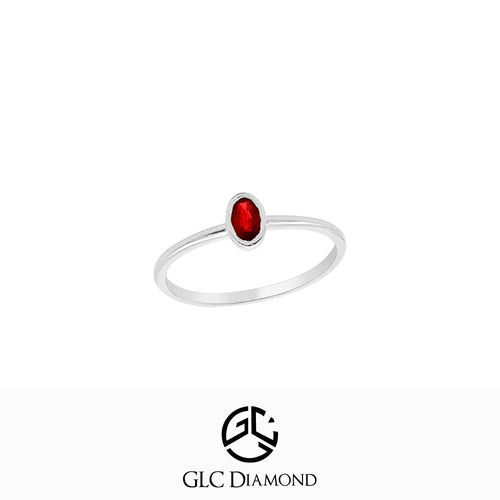 14K Solid Gold Oval Cut Wedding Ruby Ring