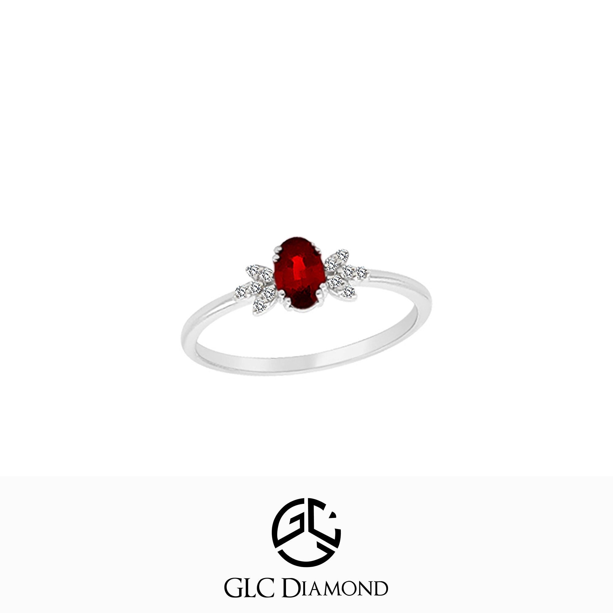 14K Solid Gold Oval Cut Ruby Ring
