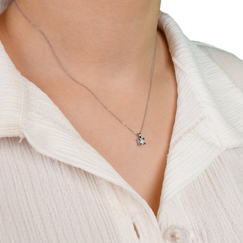 Solitaire Pendant Necklace Gift, 0,18 Carat Classic Diamond Pendant Necklace