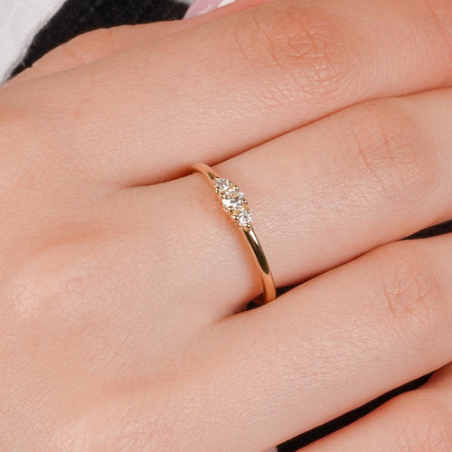 14K Solid Gold Diamond Ring