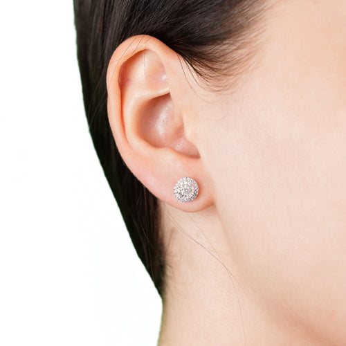 0.75 Diamond Halo Stud Earrings