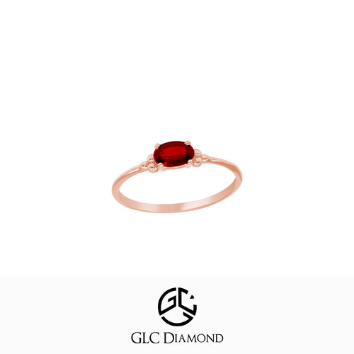 14k Solid Gold Oval Ruby Solitaire Ring