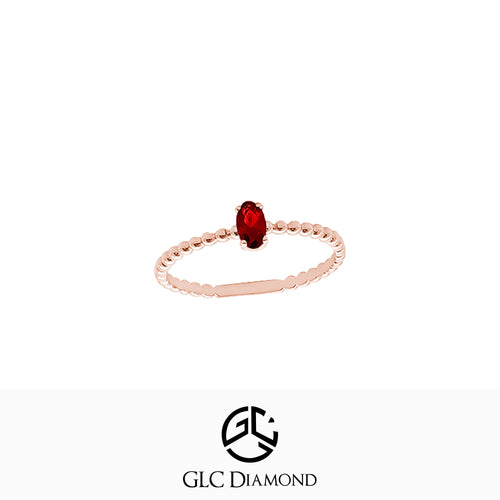 14K Solid Gold Oval Cut Ruby Ring