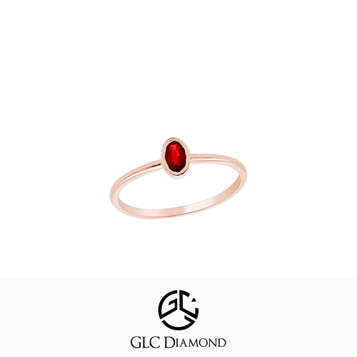 14K Solid Gold Oval Cut Wedding Ruby Ring