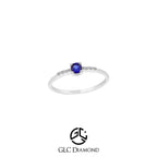 14K Gold Round Cut Diamond Sapphire Ring