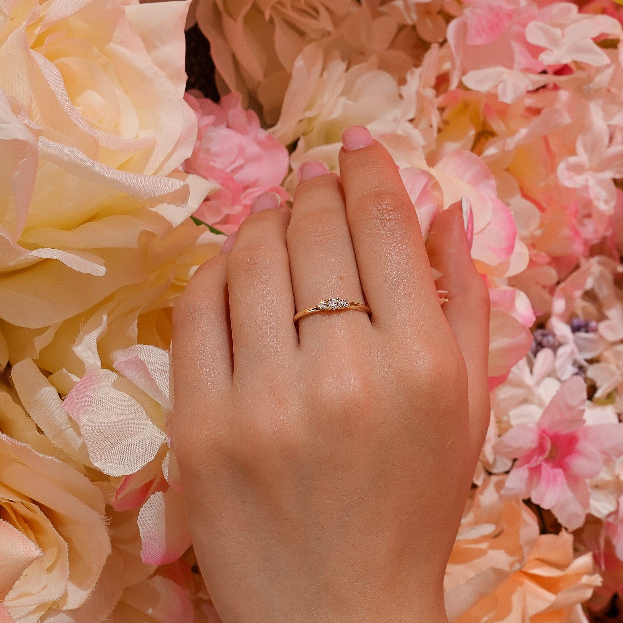 14K Solid Gold Diamond Ring