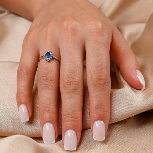 Sapphire Ring, Pear Cut Engagement Ring