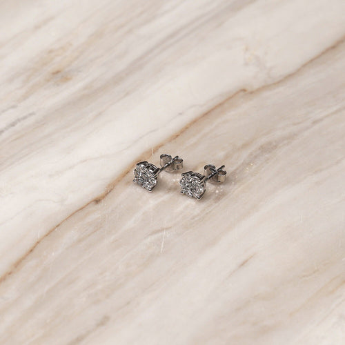 14K White Gold Minimalist Earrings