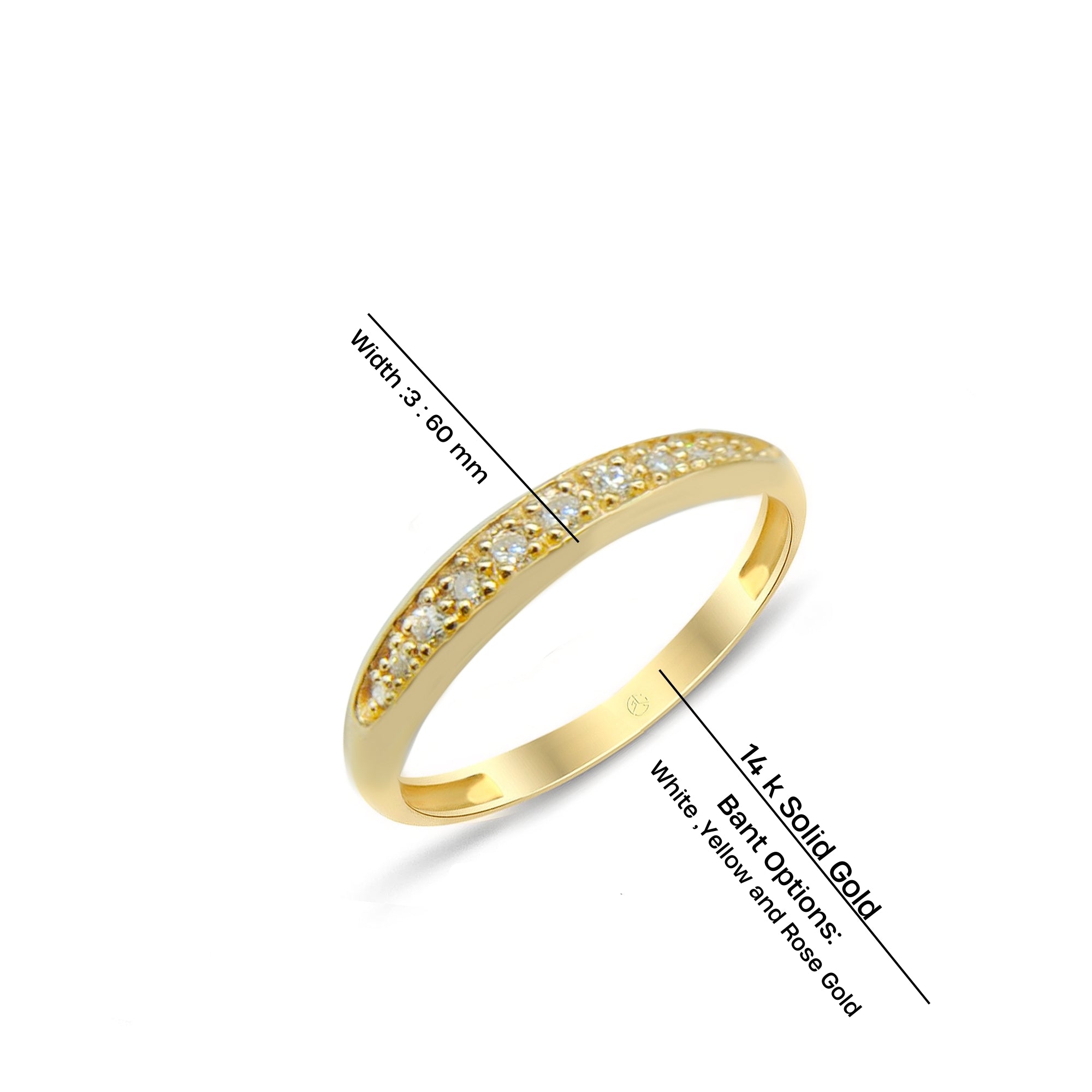 14K Gold Pave Diamond Band