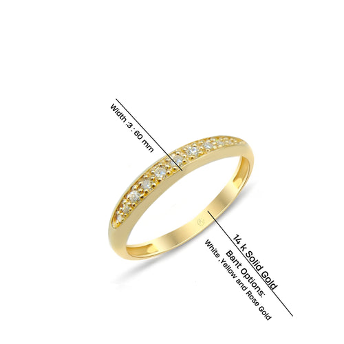 14K Gold Pave Diamond Band