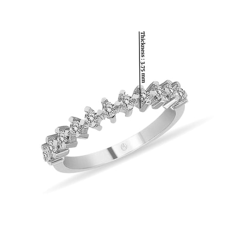 0,27 Carat Diamond Ring Promise Anniversary Prong Ring