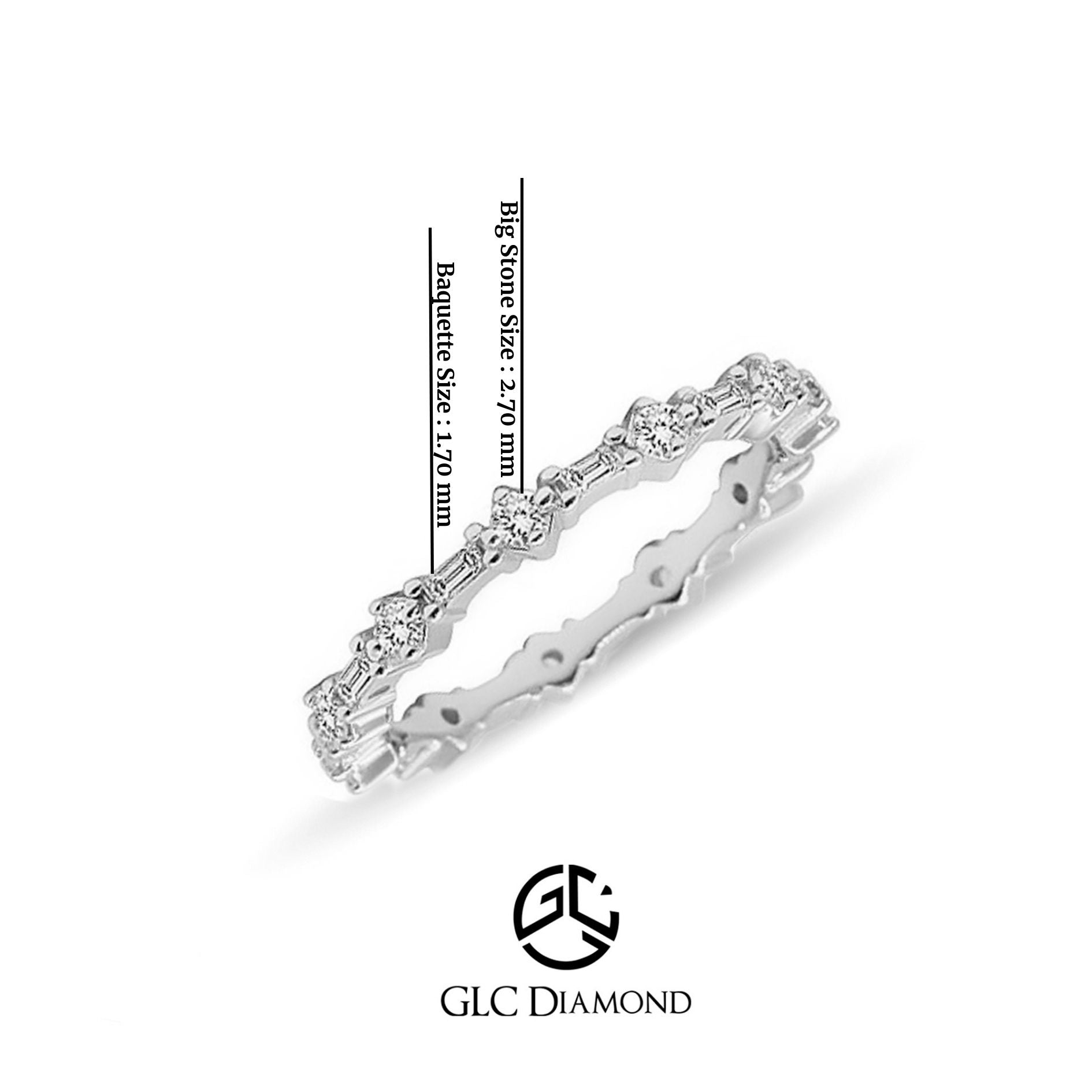 Handmade Baguette and Round Diamond Ring