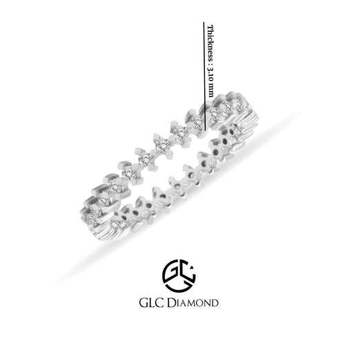 Unique Diamond Band, Dainty Eternity Ring, 0,43 CT 4 Prong Wedding Band