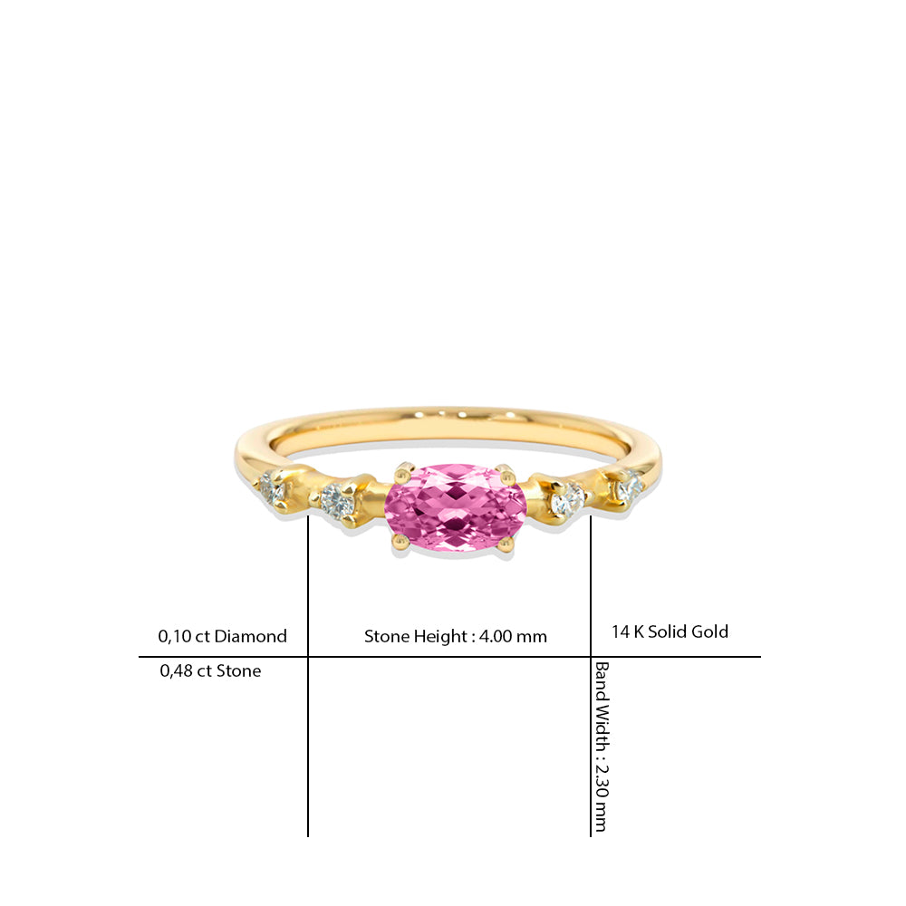 Pink Sapphire Diamond Ring / Alternative Engagement Ring