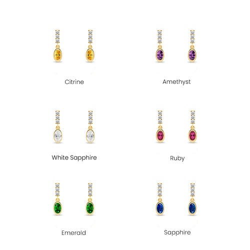 Oval Pink Sapphire Earrings