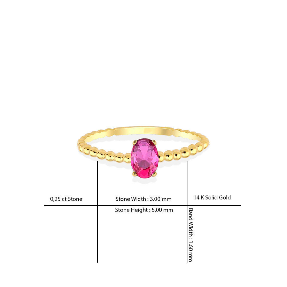 Oval Pink Sapphire Ring