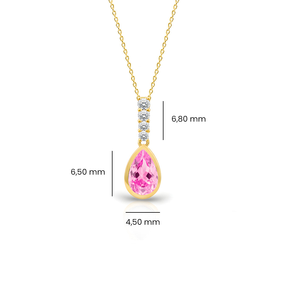 14K Gold Pear Drop Necklace, Romantic Gift for Women