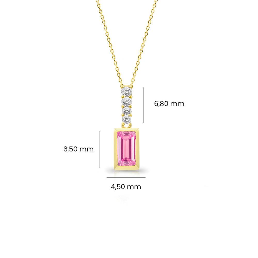 Romantic Pink Sapphire Necklace, 14K Gold Necklace