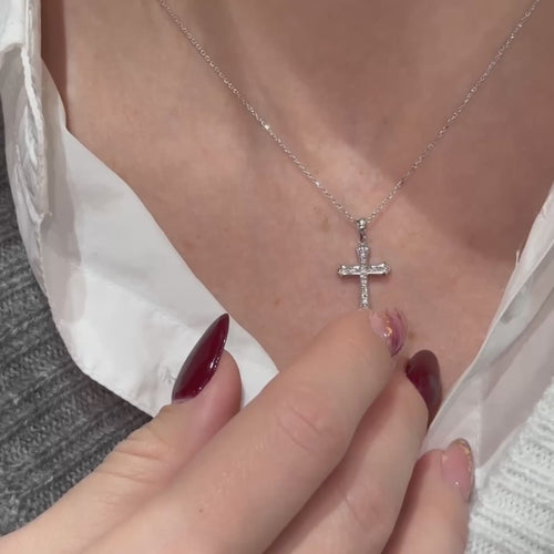 Diamond Cross Pendant and Necklace, Diamond Cross Necklace