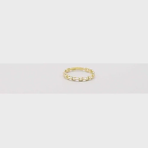 14K Gold Chain Ring, Gold Chain Ring