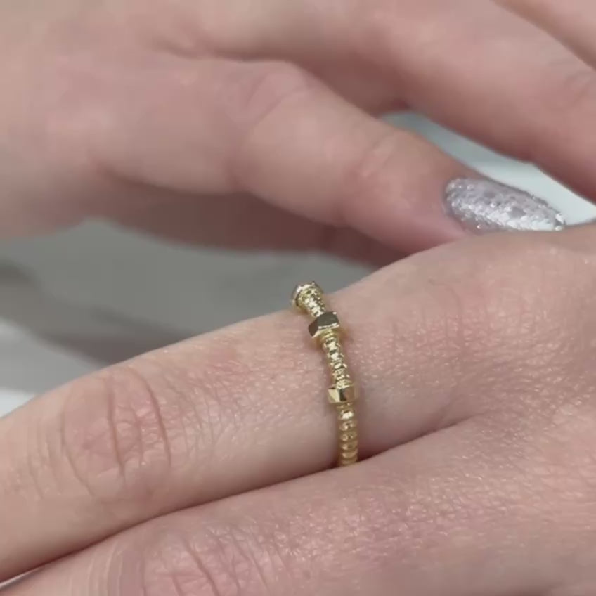 14K Solid Gold Ring, Knot Ring, Handmade Rope Ring