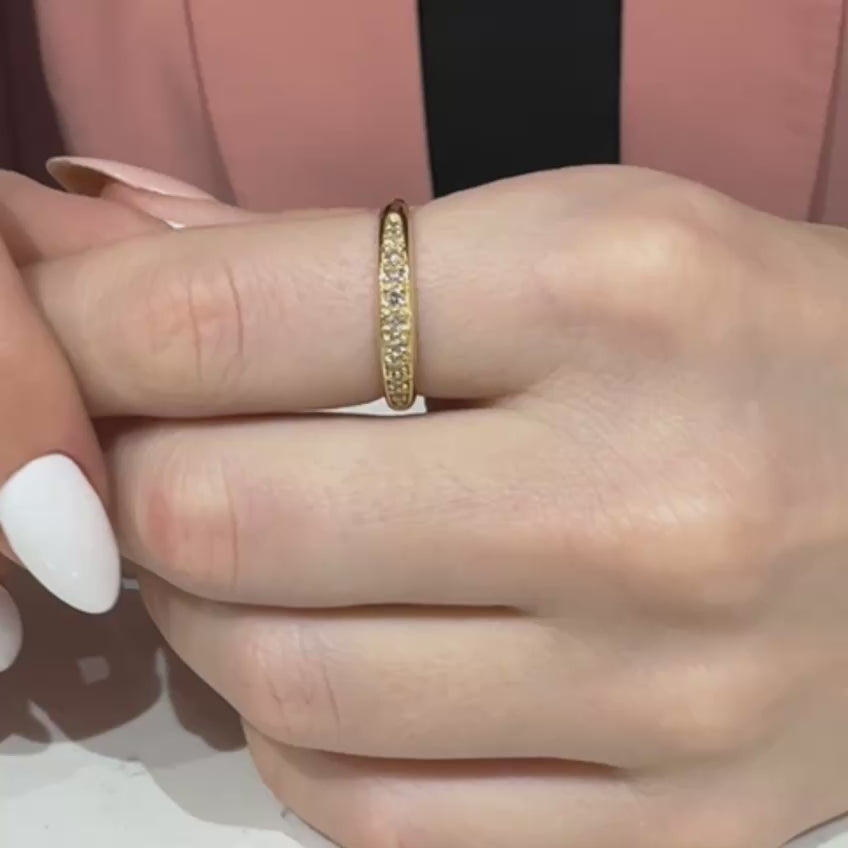 14K Gold Pave Diamond Band