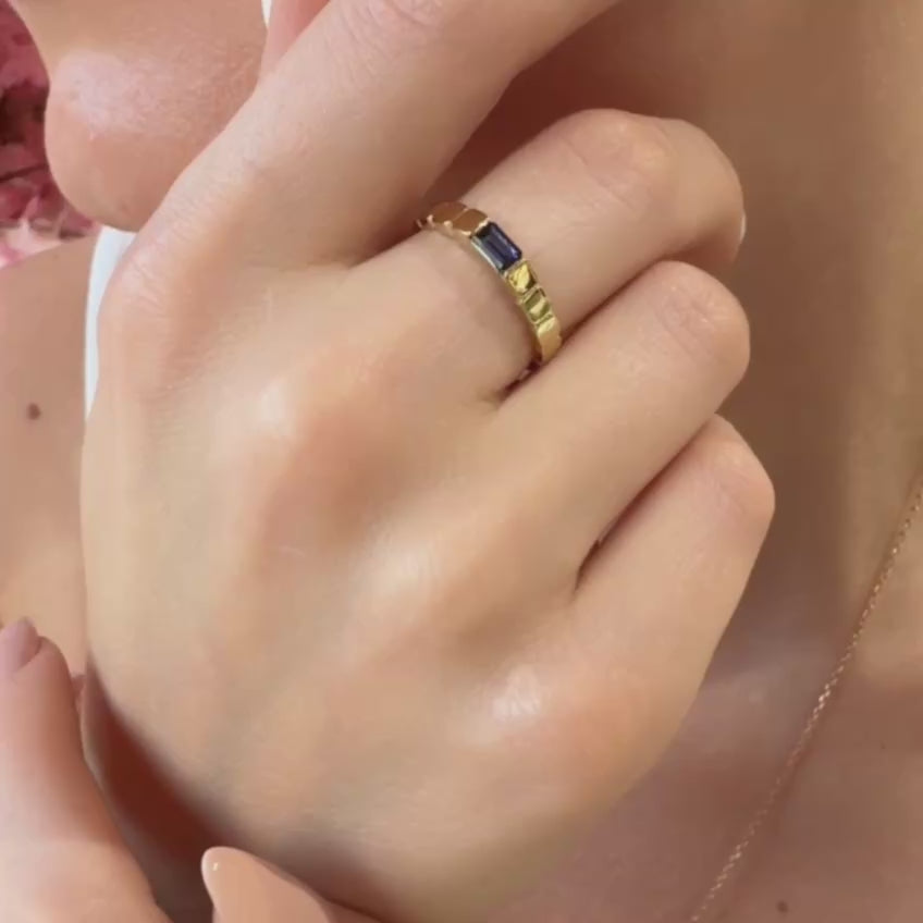 Minimalist Natural Sapphire Ring, Mother's Day Gift