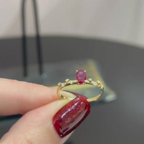 Oval Cut Ruby Engagement Ring