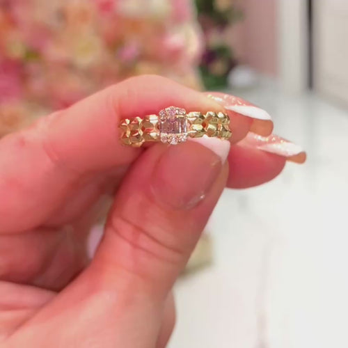 14K Solid Gold Diamond Ring