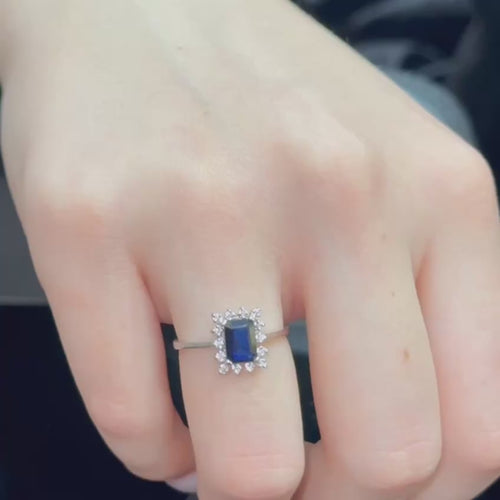 1 Carat Blue Sapphire Anniversary Ring