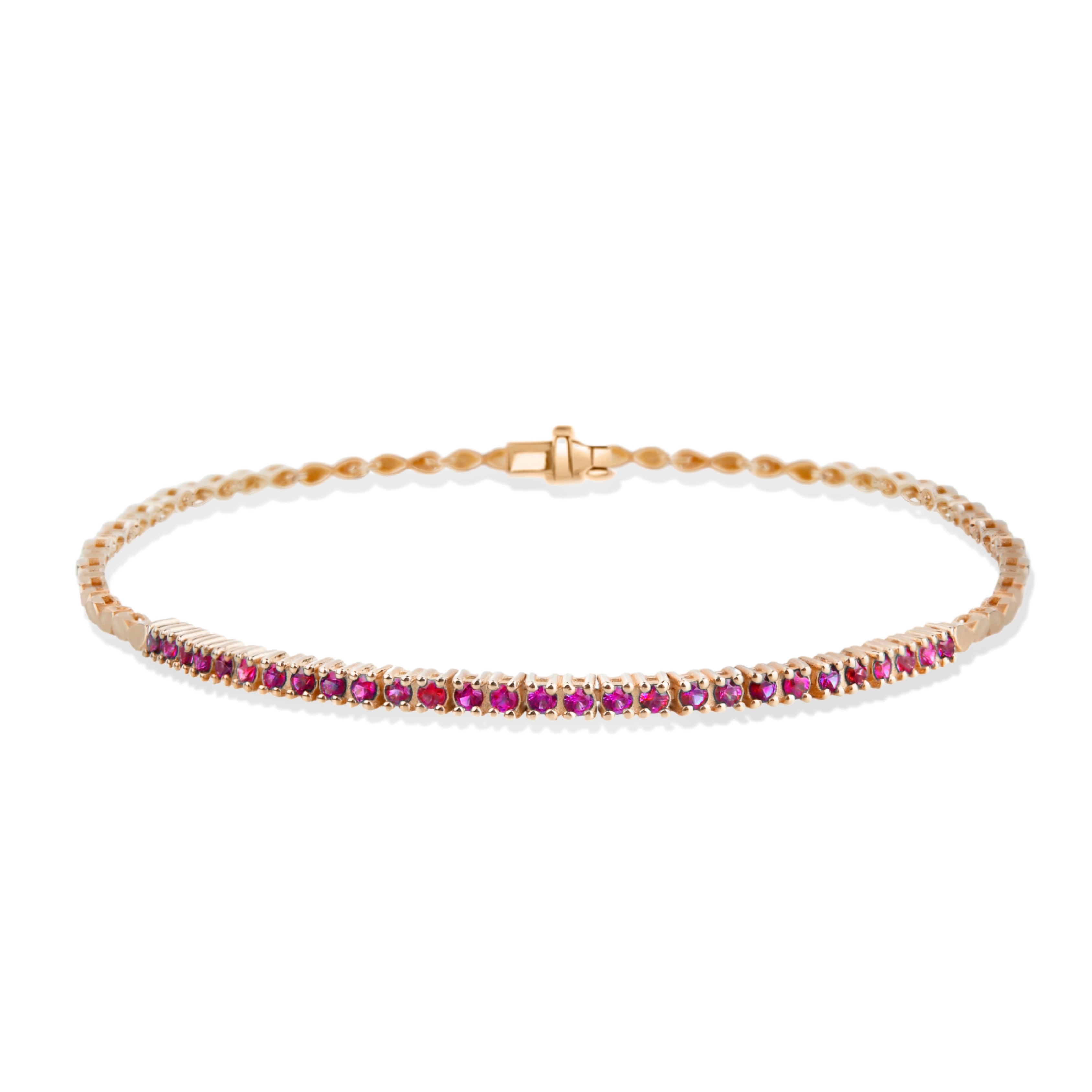 14K Gold Natural Ruby Tennis Bracelet / Anniversary Bracelet