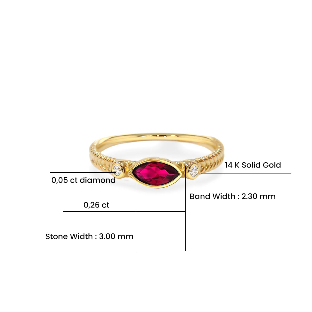 Marquise Cut Ruby Ring