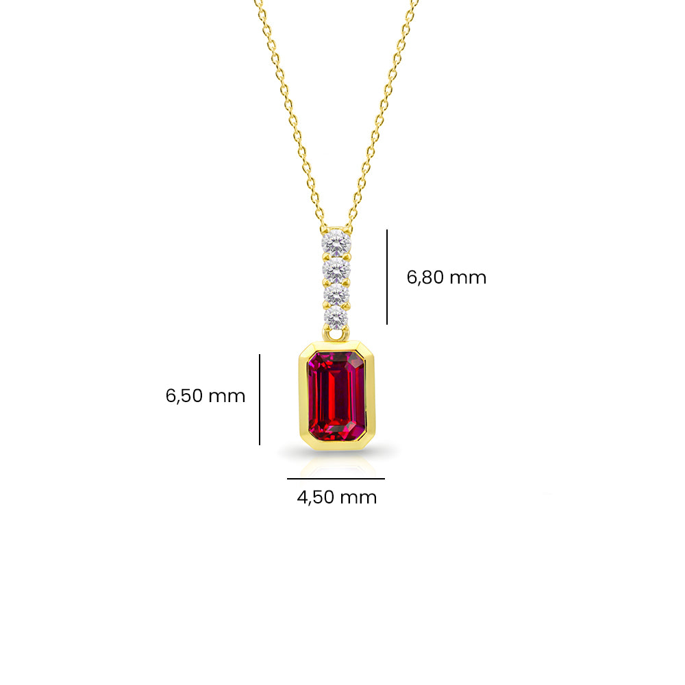 14K Gold Natural Ruby Necklace