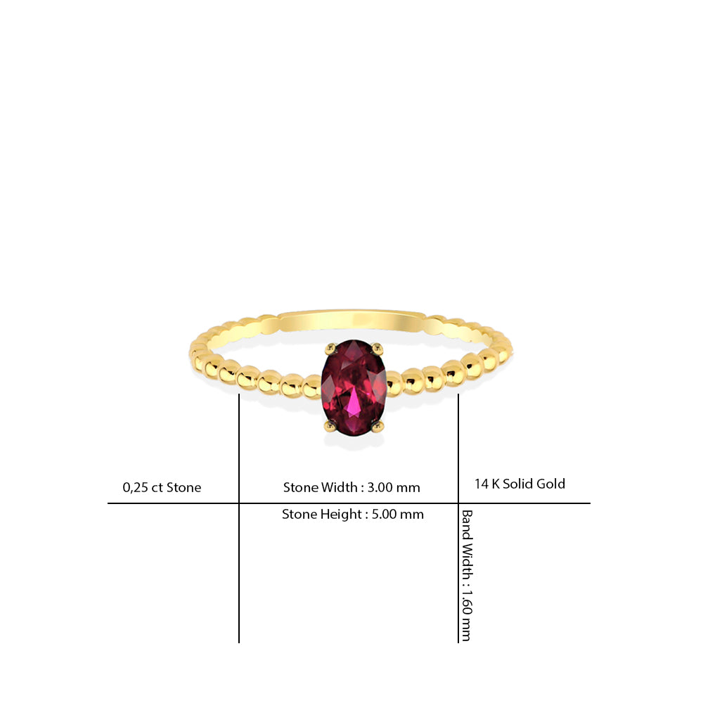 14K Gold Oval Ruby Ring / Gothic Jewelry