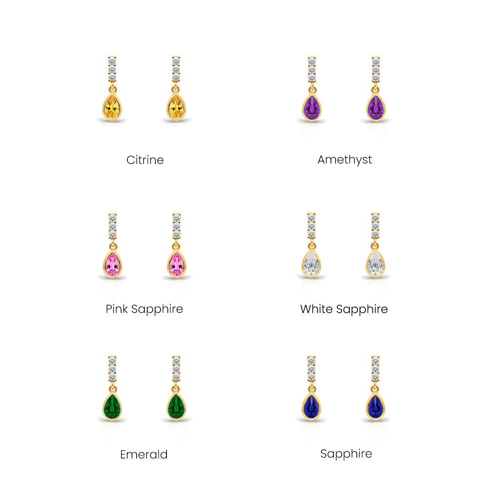 14K Gold Ruby Teardrop Earrings