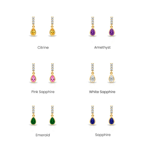 14K Gold Ruby Teardrop Earrings