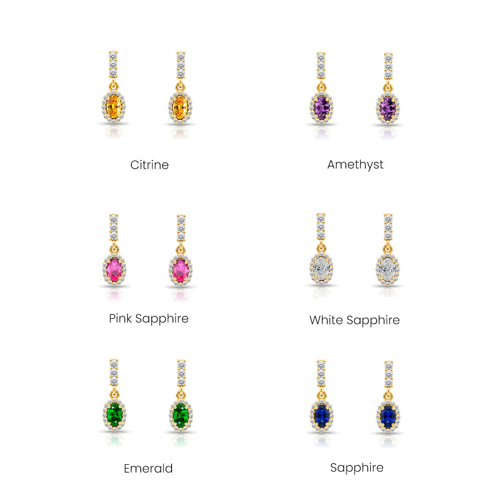 14K Gold Ruby Oval Earrings