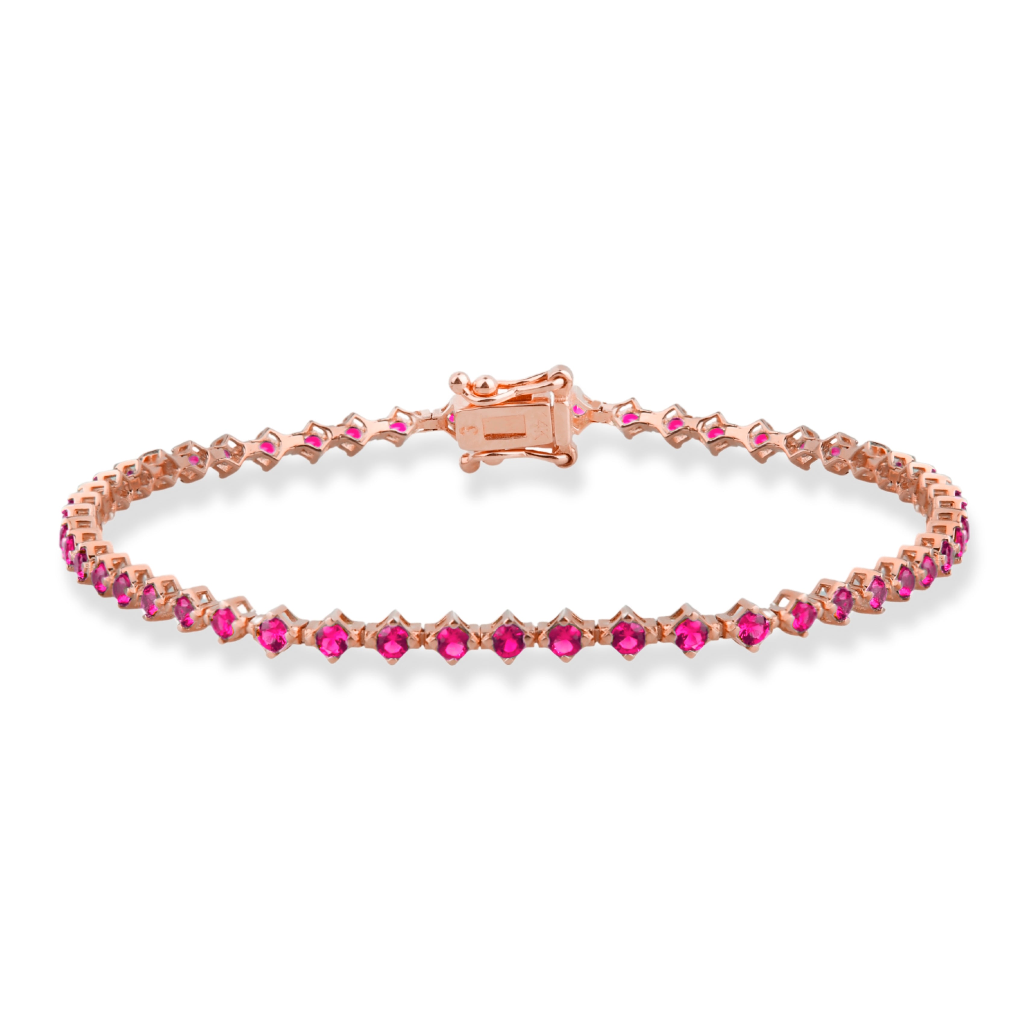 14K Solid Gold Ruby Tennis Bracelet / July Birthstone Jewelry