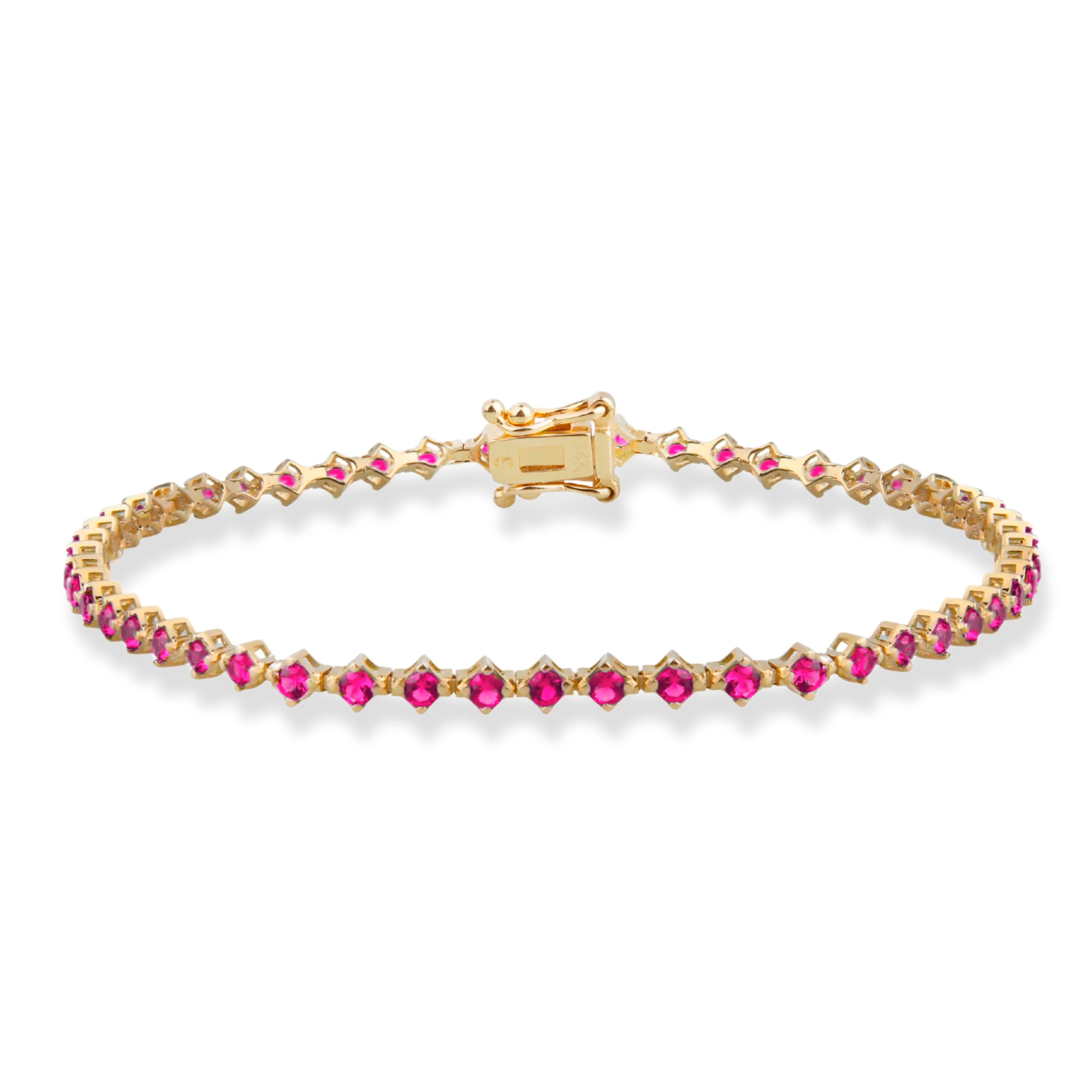 14K Solid Gold Ruby Tennis Bracelet / July Birthstone Jewelry