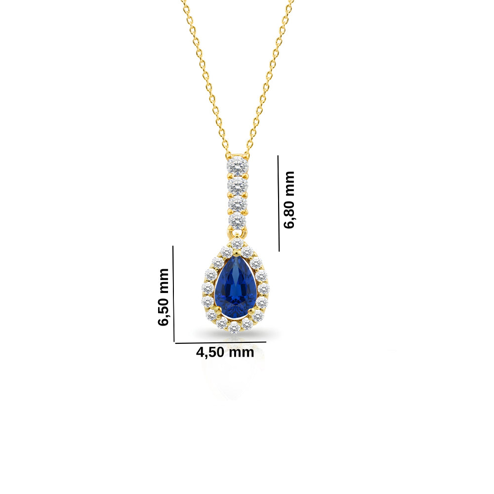 Blue Sapphire Diamond Necklace