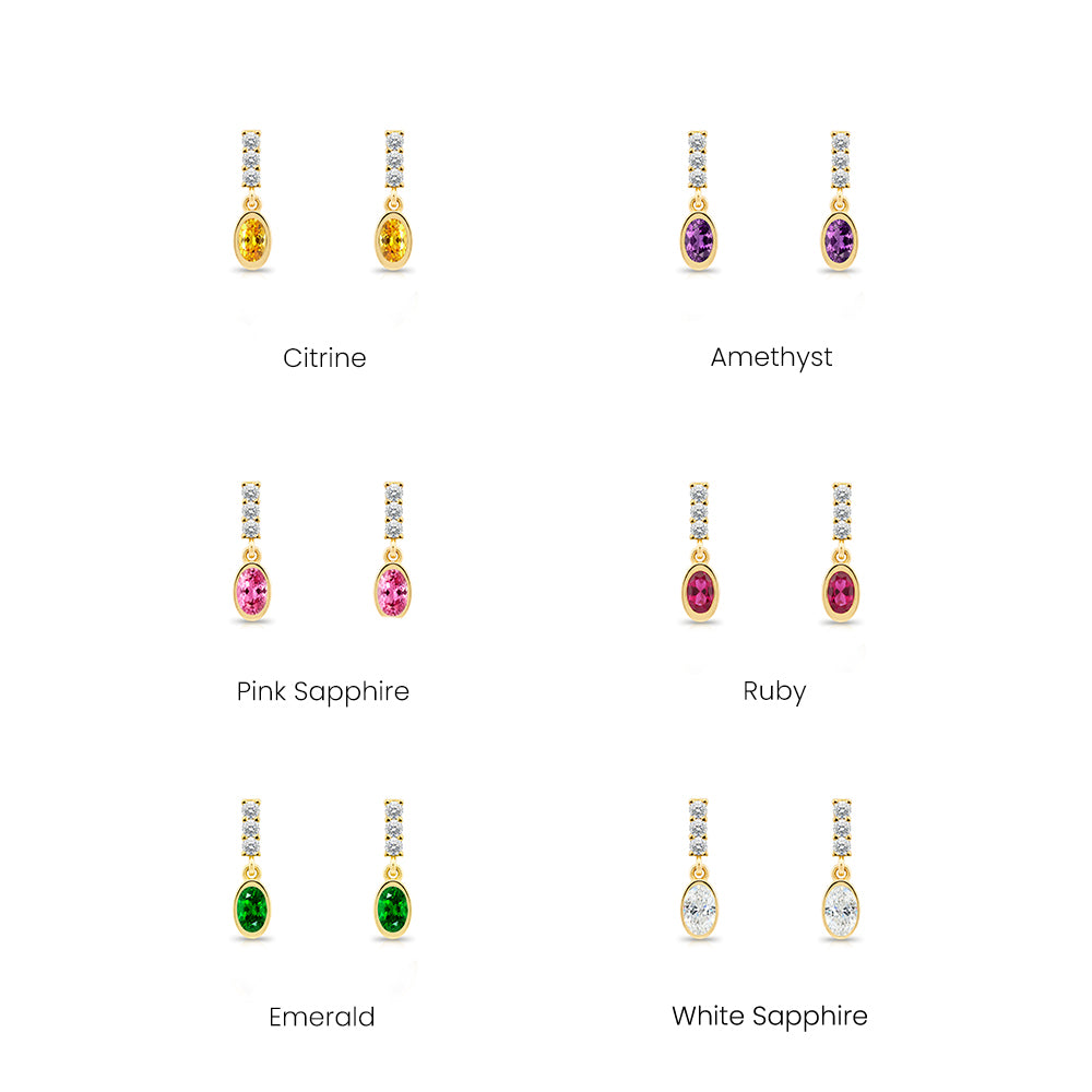 Oval Sapphire Earrings