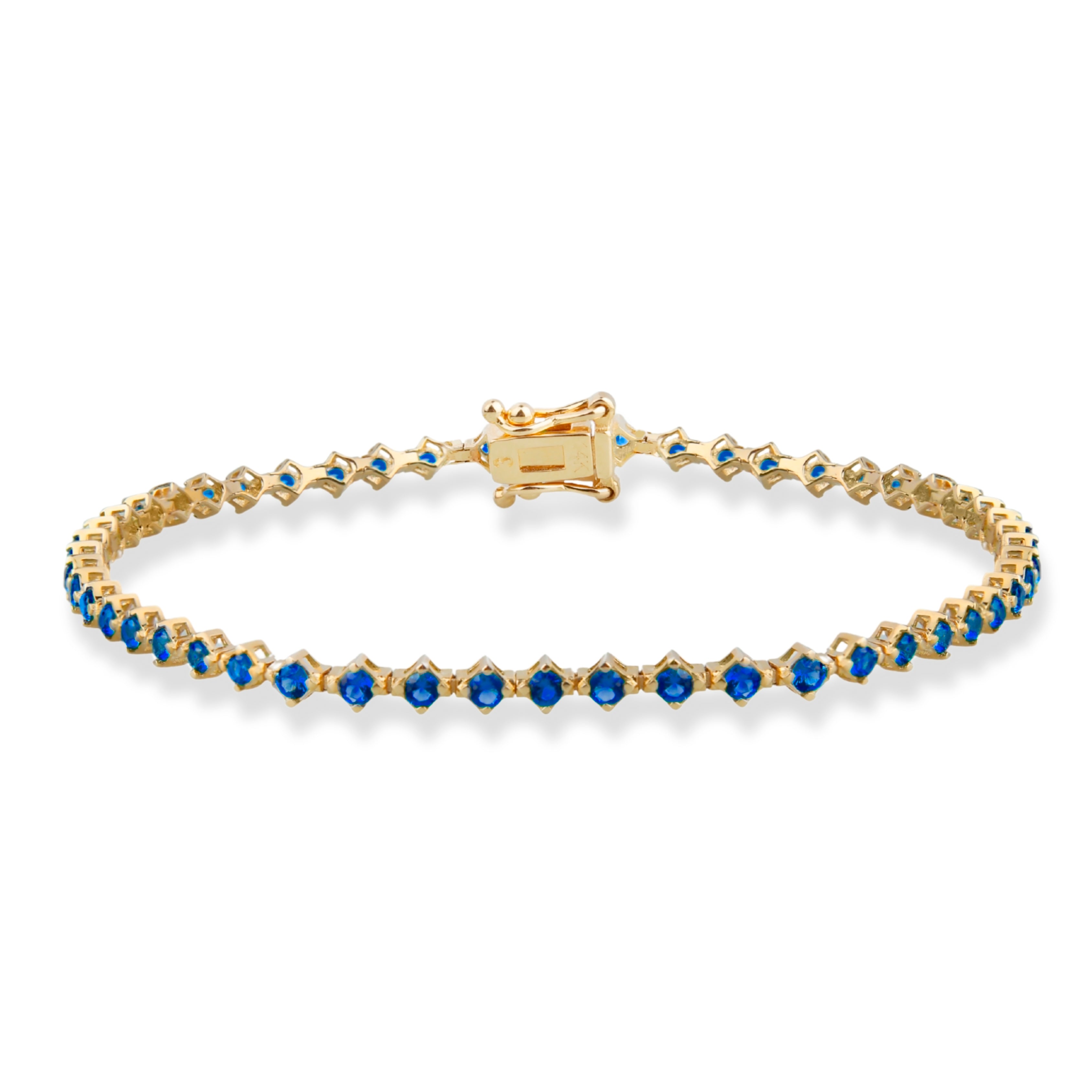 14K Gold Sapphire Tennis Bracelet / Natural Blue Gemstone Jewelry