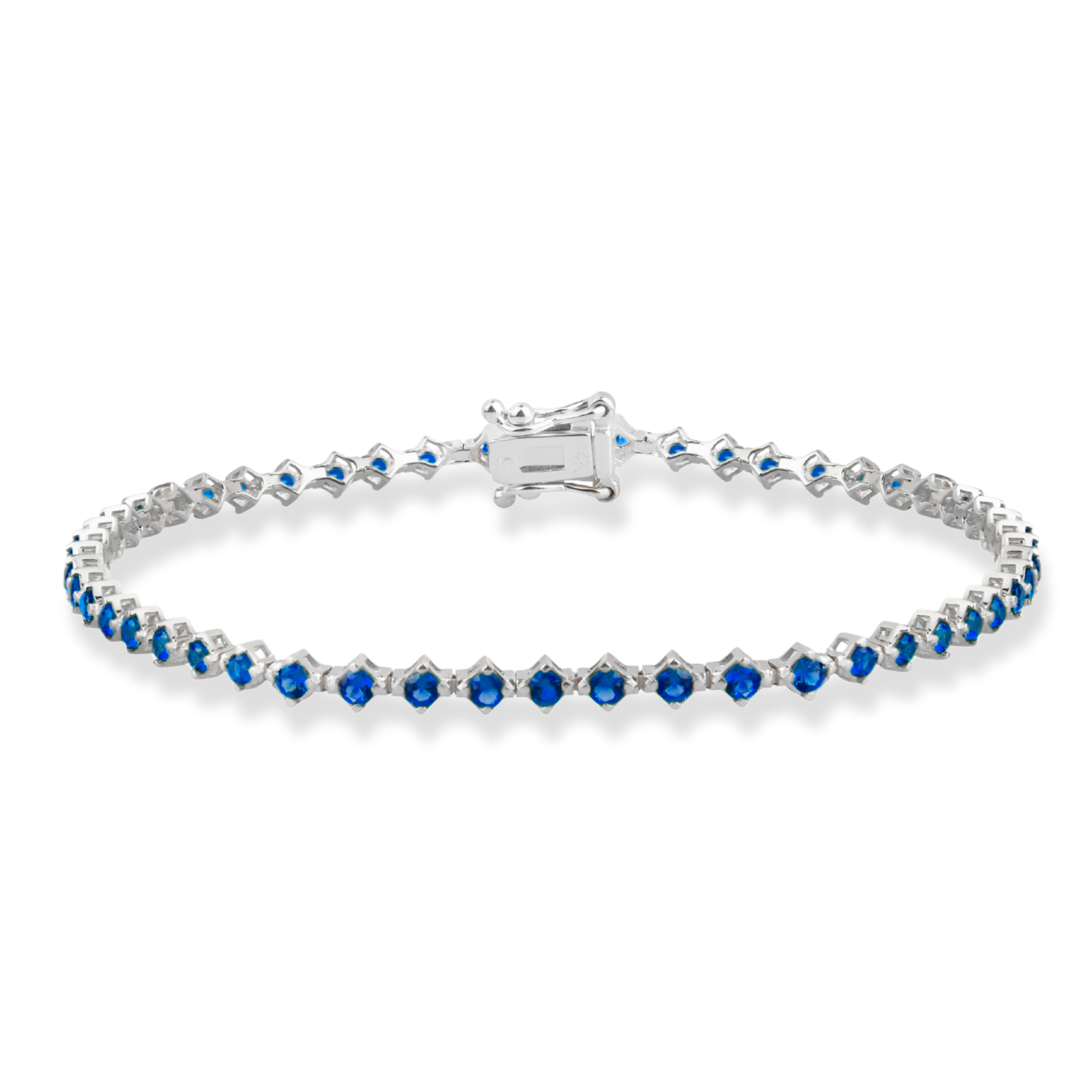 14K Gold Sapphire Tennis Bracelet / Natural Blue Gemstone Jewelry