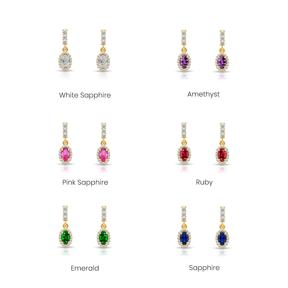 14K Gold Citrine Oval Earrings