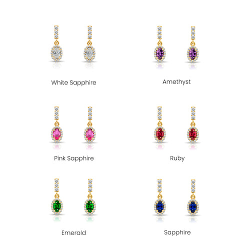 14K Gold Citrine Oval Earrings