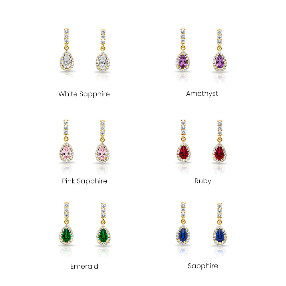 14K Gold Citrine Drop Earrings