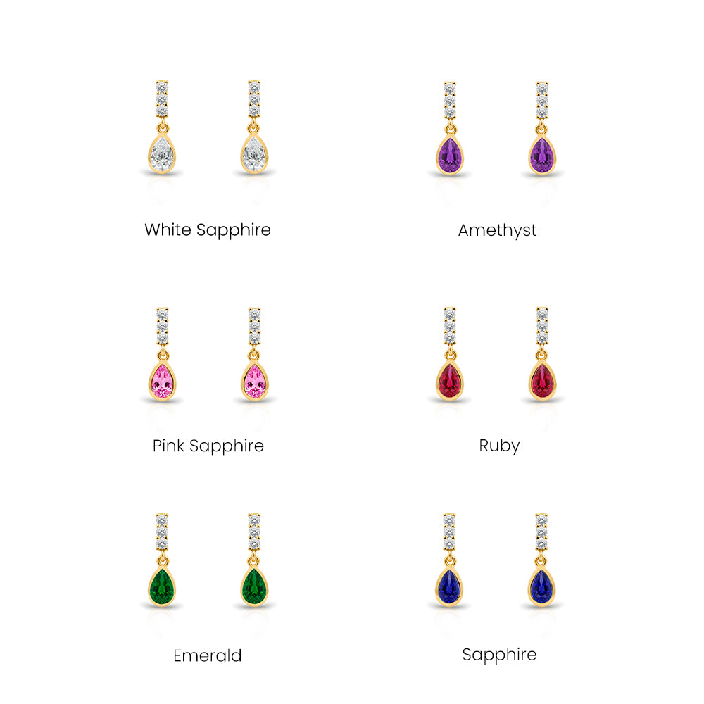 14K Gold Citrine Teardrop Earrings