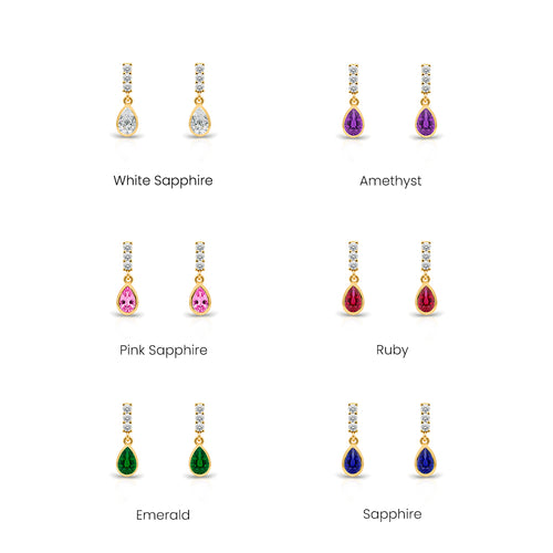 14K Gold Citrine Teardrop Earrings