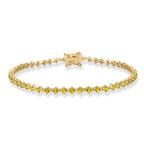 14K Gold Yellow Sapphire Tennis Bracelet / Gemstone Waterway Design